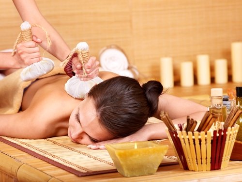 woman receiving massage image