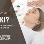 Blog What is Reiki? Photo of woman giving reiki while explaining what reiki is