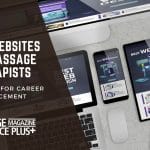 An image of a computer and tablet showcasing web designs, representing the Best Websites for Massage Therapists: Resources for Career Advancement