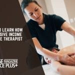 Massage therapist performing a therapeutic massage on a client in a calm, professional setting